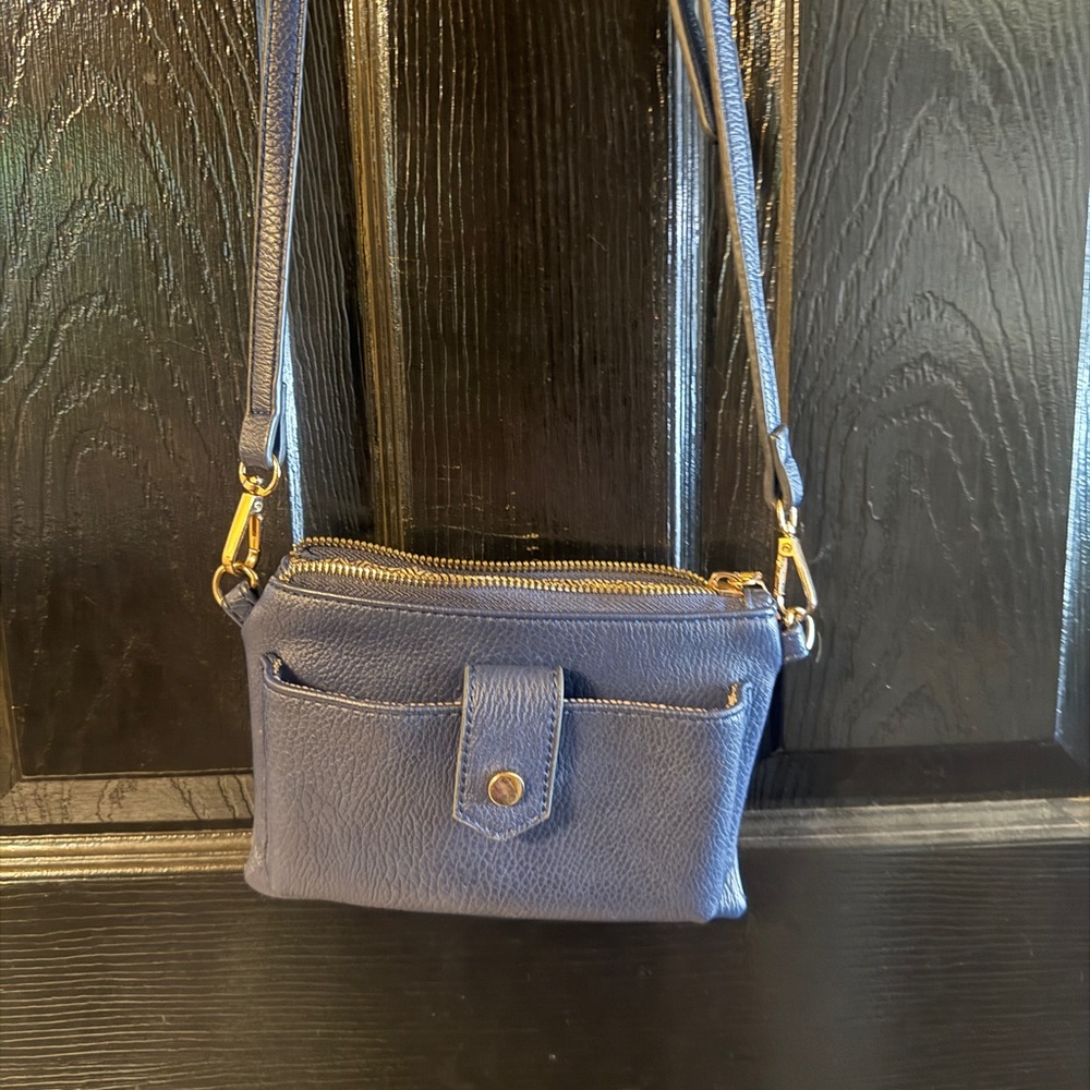 Vintage Blue Crossbody Bag